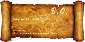 Berariu Omár névjegykártya